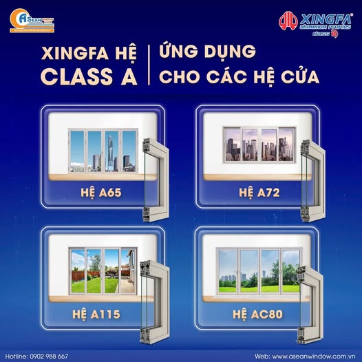 Tổng quan các hệ nhôm Xingfa Class A cao cấp nhập khẩu Quảng Đông