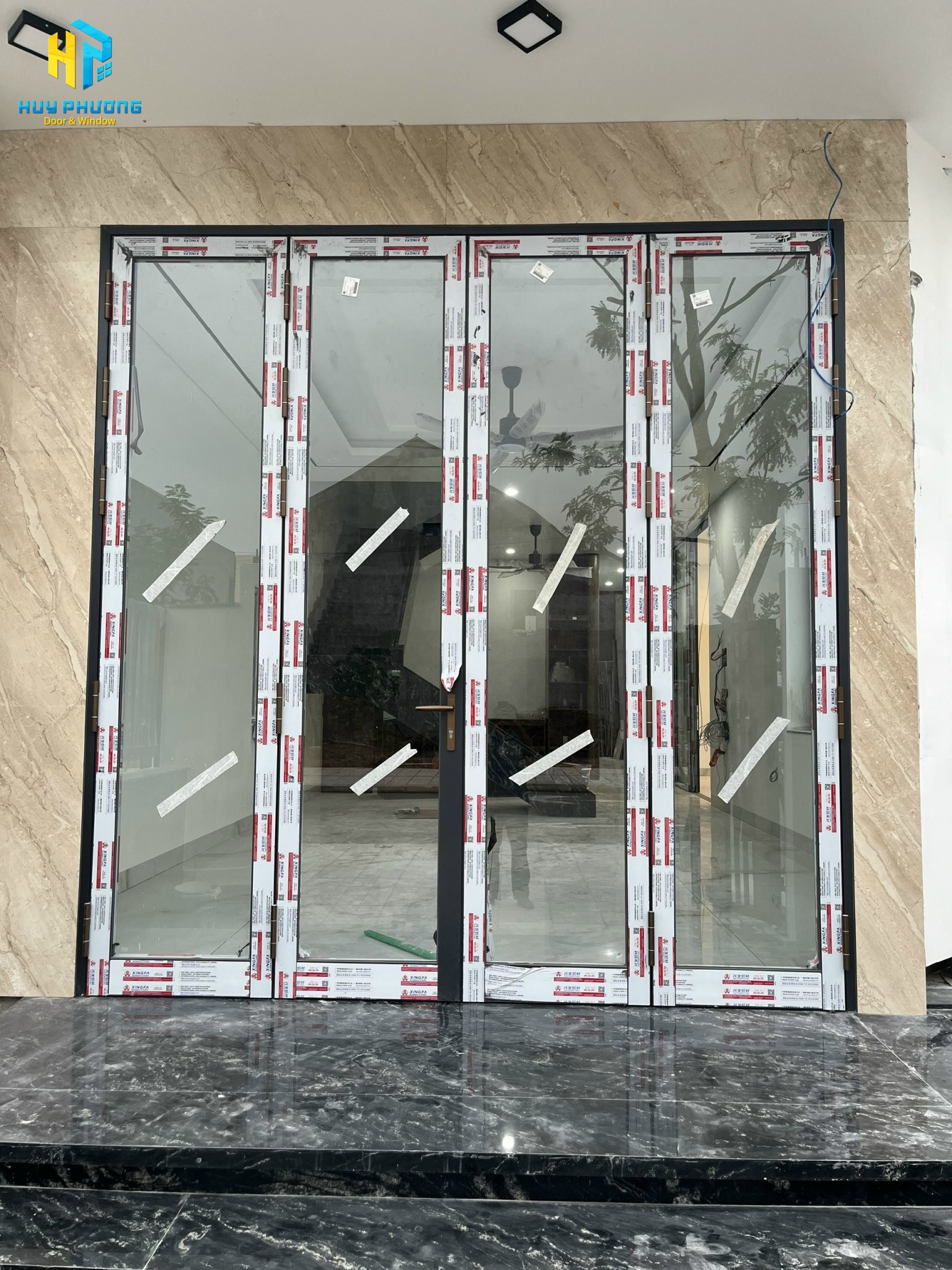 Thi công cửa nhôm Xingfa 4 cánh tại Quảng Ngãi