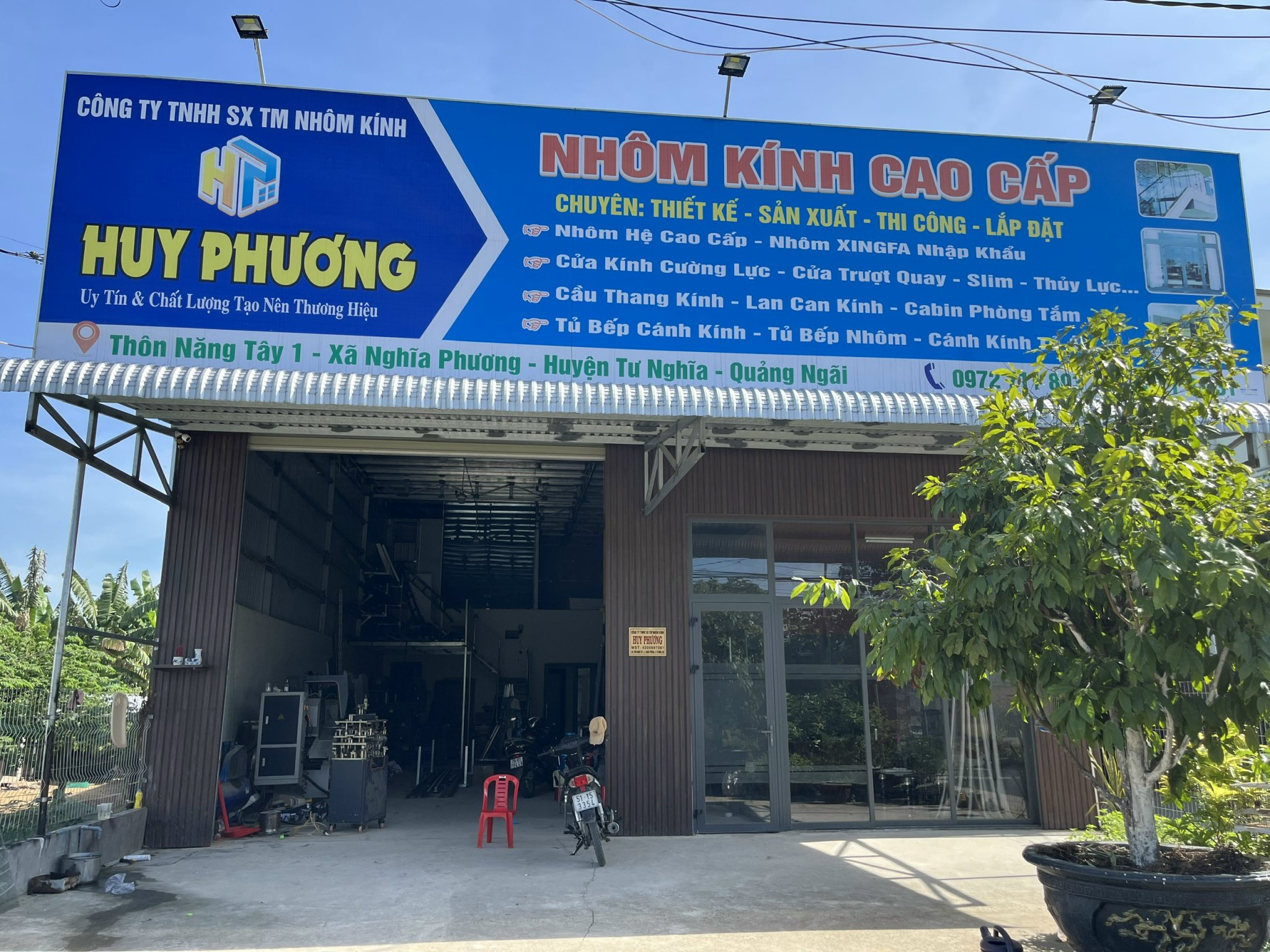 Cơ sở sản xuất và thi công nhôm kính tại Quảng Ngãi