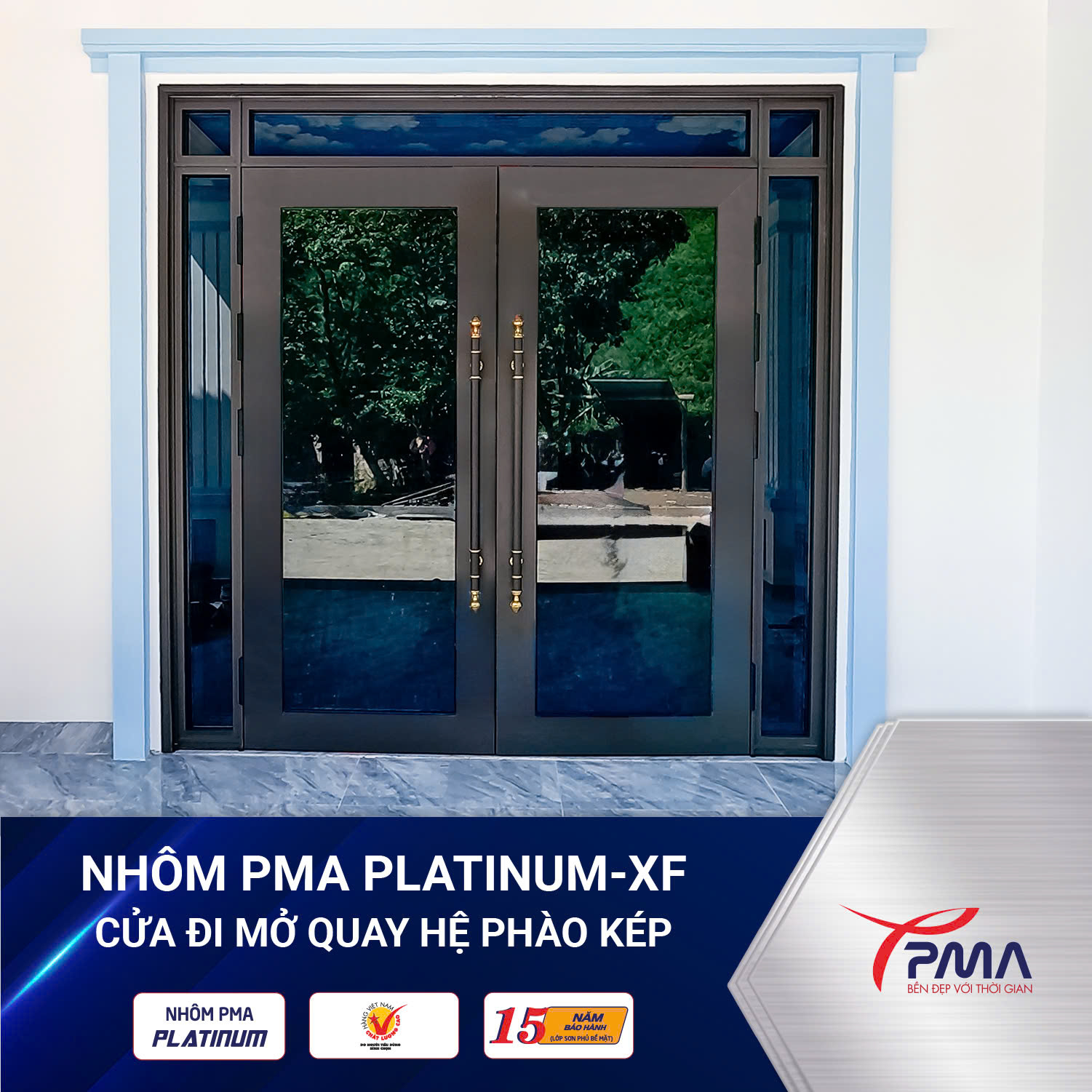 Cửa nhôm PMA Full tường bản cánh 140